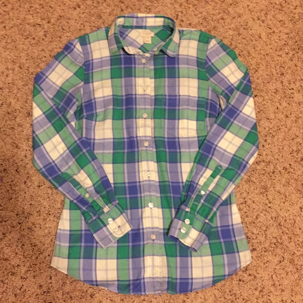 J. Crew XXS Flannel Fitted Shirt
